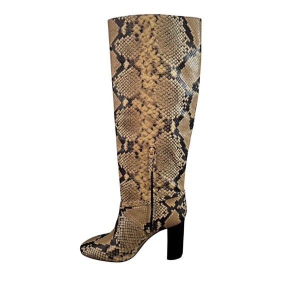Tory Burch Shoes - Tory Burch Pull On Snake Embossed Leather Knee High Boot, Size 6.5M WORN ONCE